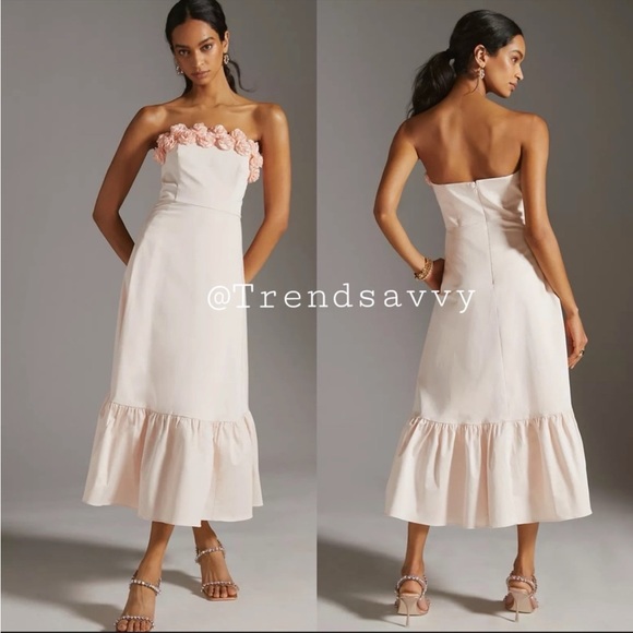 Anthropologie Dresses & Skirts - ANTHROPOLOGIE Sleeveless Maxi Dress Floral Flounced Hem Hutch Size 12 NWT